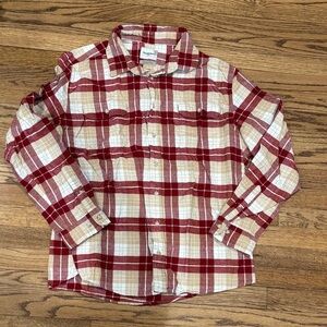 Goodfellow Flannel Red and Cream Plaid Button-Up Mens Shirt XXL